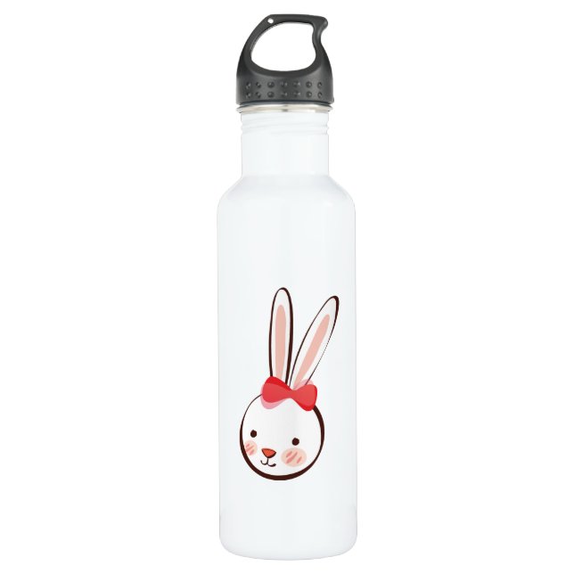 Girl Bunny Stainless Steel Water Bottle (Front)