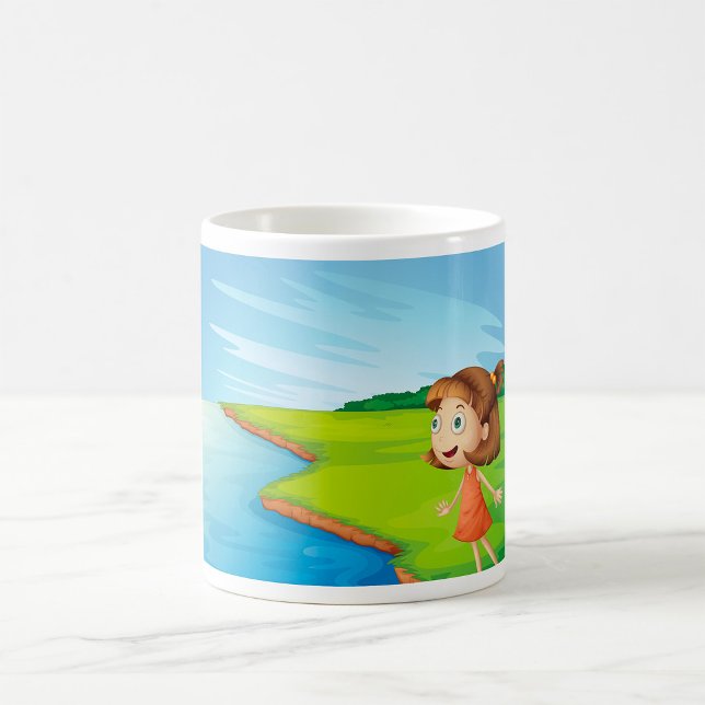 Girl by Riverside Nature Landscape Coffee Mug (Creator Uploaded)