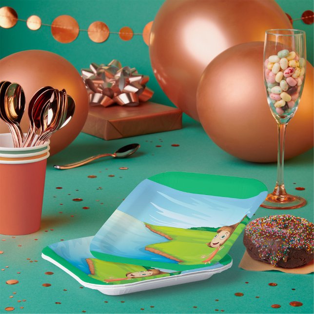 Girl By The River Paper Plates (Creator Uploaded)