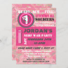 Girl Camo War Birthday Party Invitations