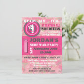 Girl Camo War Birthday Party Invitations (Standing Front)