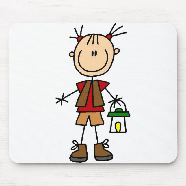 Girl Camper With Lantern Mousepad (Front)