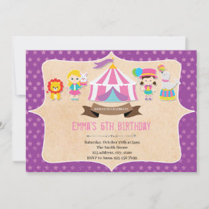 Girl Carnival Birthday Party Invitation