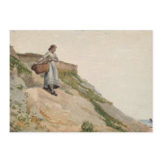 Girl Carrying a Basket | Winslow Homer Cards