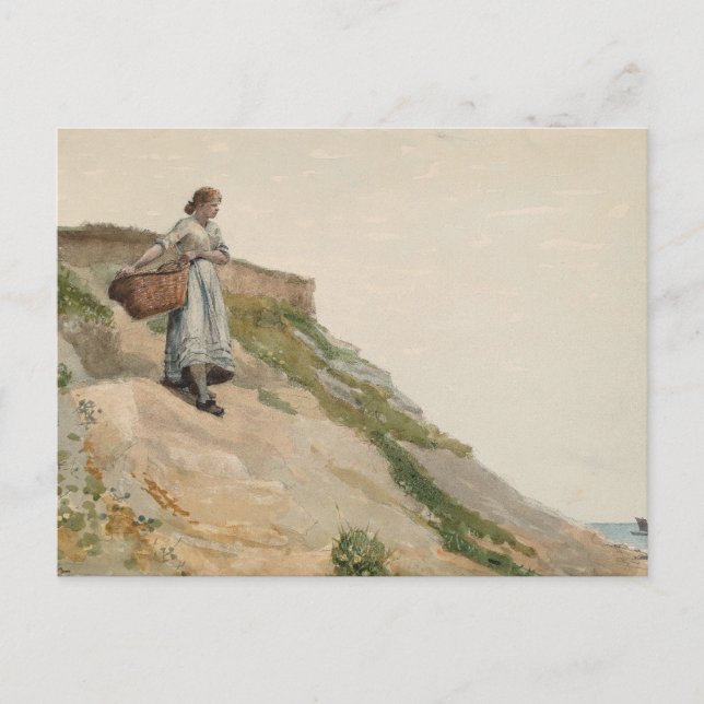 Girl Carrying a Basket | Winslow Homer Postcard (Front)