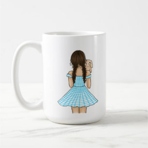 Girl Carrying a Pet Bunny with Custom Name Coffee Mug