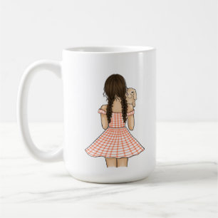 Girl Carrying Pet Bunny with Custom Name Coffee Mug