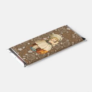 Girl Carving Apple Halloween Hershey Bar Favors
