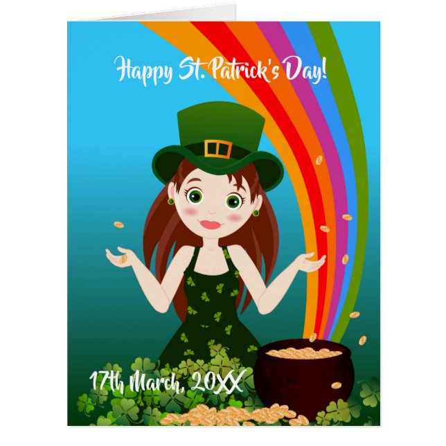 Girl celebrates her birthday on Saint Patrick's (Front)