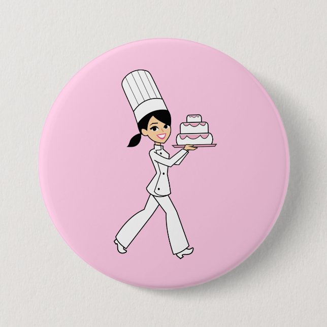 Girl Chef Print Button (Front)