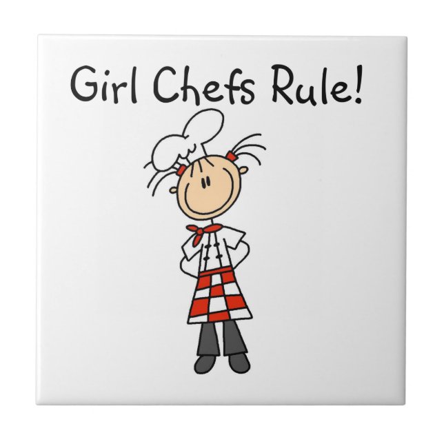 Girl Chefs Rule Ceramic Tile (Front)