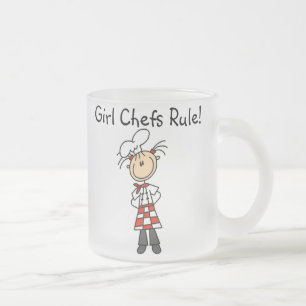 Girl Chefs Rule Frosted Glass Coffee Mug