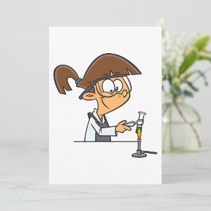 Girl Chemist Conducting Science Experiment Invitation