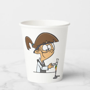 Girl Chemist Conducting Science Experiment Paper Cups