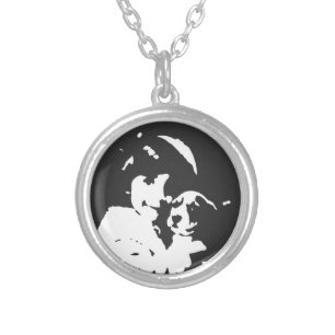 Girl, Child, Animal Silver Plated Necklace