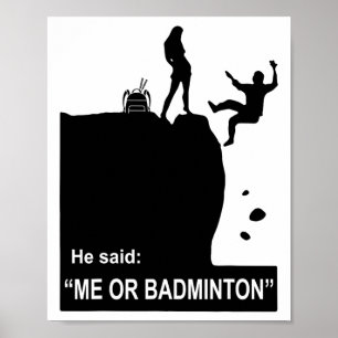 Girl Choose Badminton Instead Boy Poster