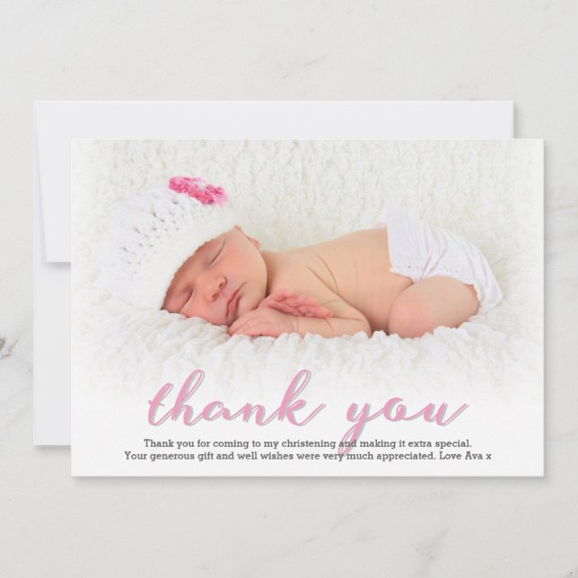 Girl Christening/Baptism Thank You Card (Front)