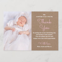 Girl Christening/Baptism Thank You Card