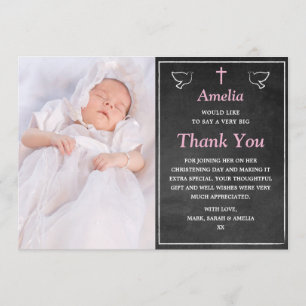 Girl Christening/Baptism Thank You Card
