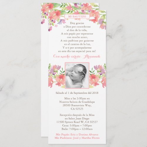 Girl Christening cards Spanish Bautismo Espaol