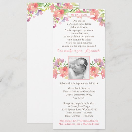 Girl Christening cards Spanish; Bautismo Español