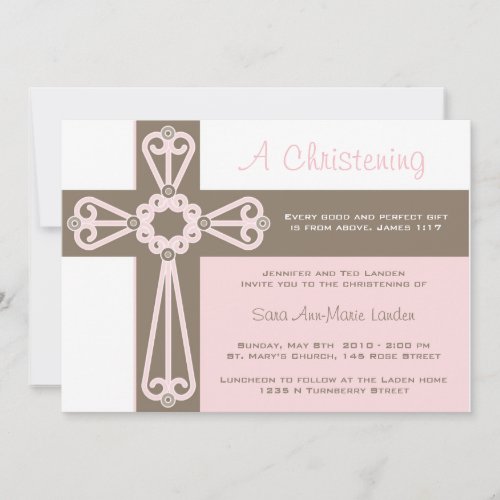 Girl Christening  Invitation