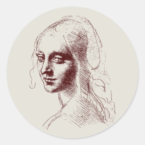 girl classic round sticker