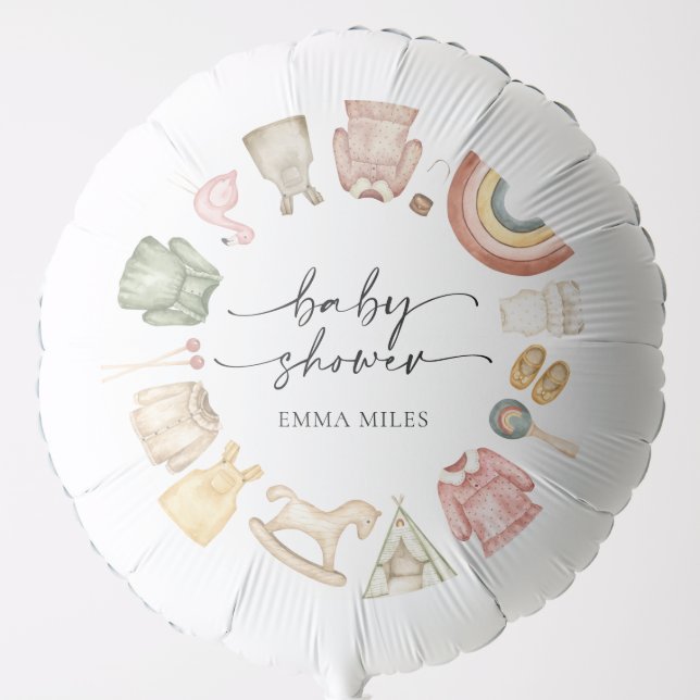 Girl Clothes Baby Shower  Balloon (Front)