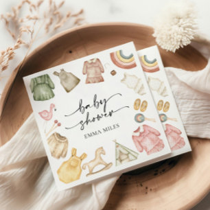 Girl Clothes Baby Shower Napkins