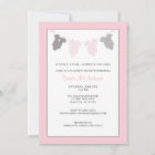 Girl Clothesline Baby Shower Invite Pink Gray
