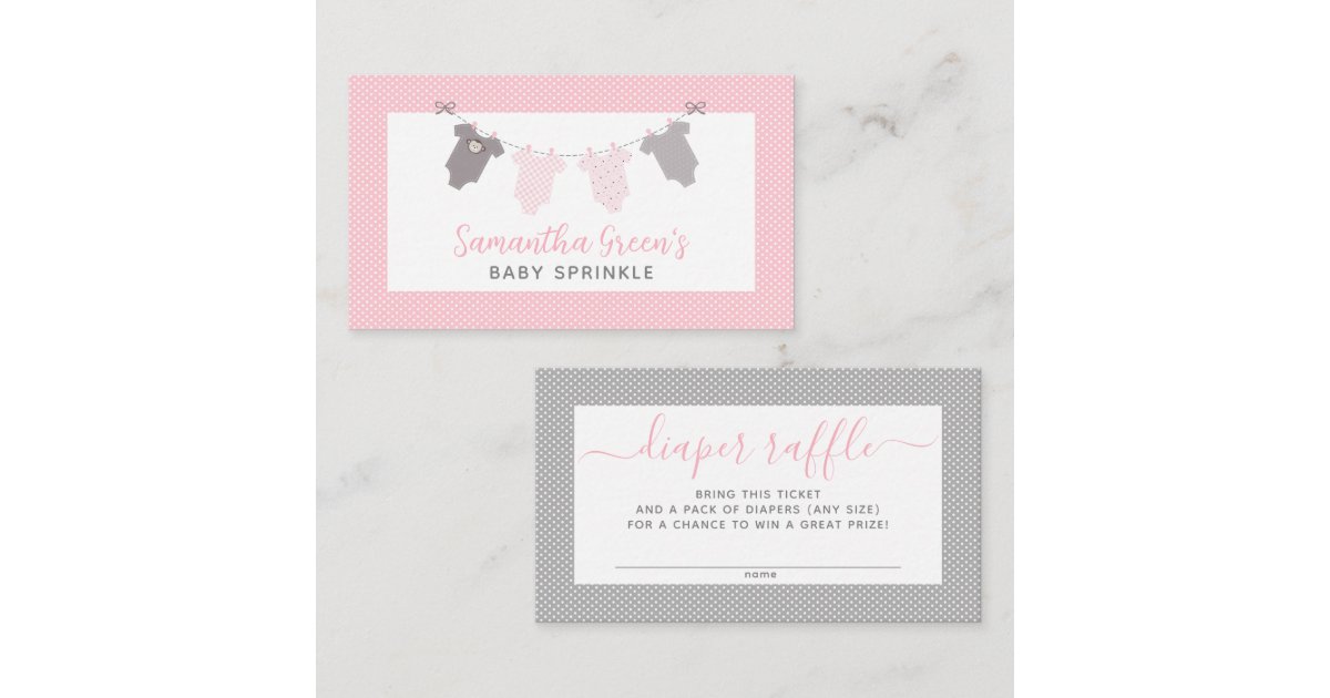 Clothes Line Raffle Girl Clothesline diaper raffle tickets | Zazzle