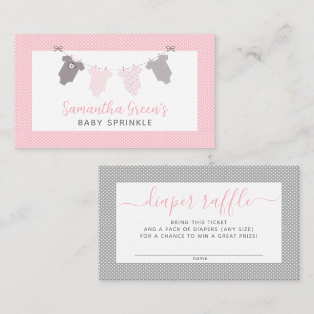 Girl Clothesline diaper raffle tickets (Front/Back)