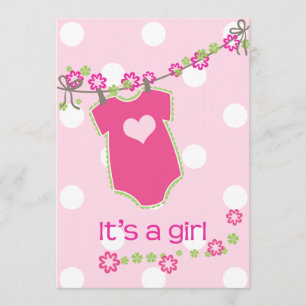Girl Clothesline Sprinkle Invitation