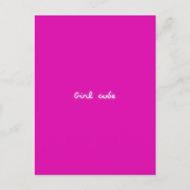 Girl Code | Modern Neon Hot Pink Girl Power Postcard (Front)