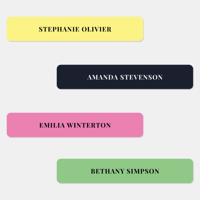 Girl Color Coded Typography Waterproof Kids' Labels (Group)