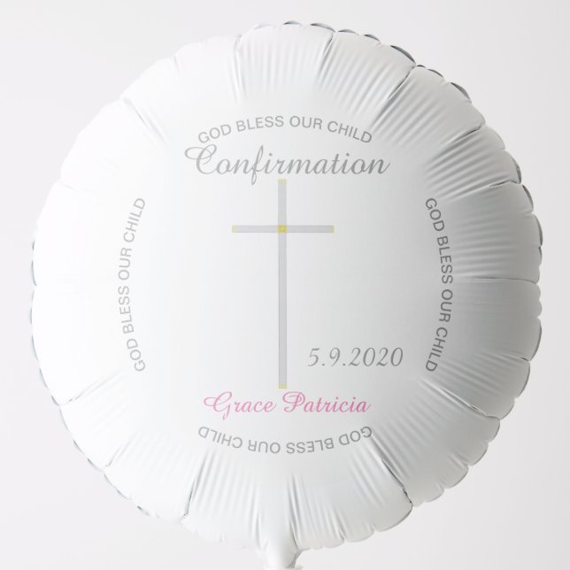 Girl Confirmation Cross Balloon (Front)