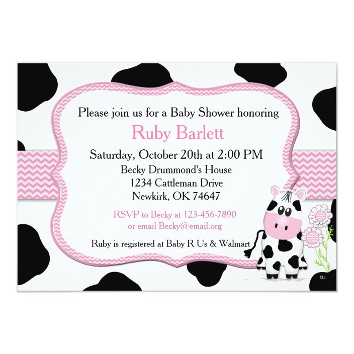 cow baby shower invitations