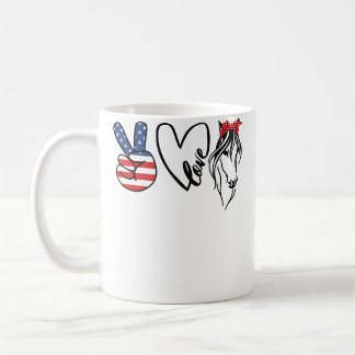 Girl Cowgirls Americana Peace Love Horses Horse Ri Coffee Mug