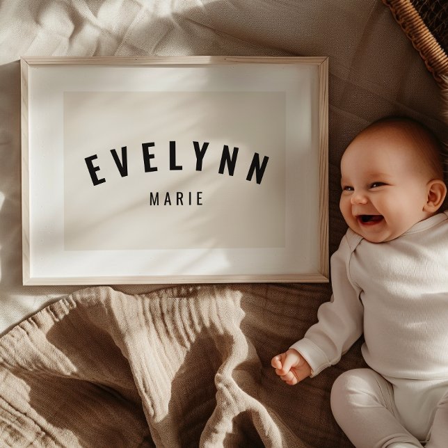 Girl Custom Name Print Minimalist Neutral Playroom (Creator Uploaded)
