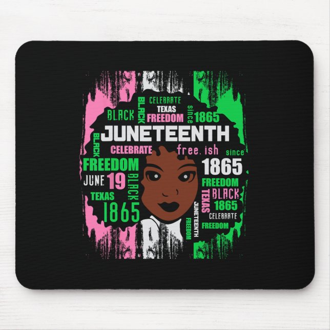 Girl Cute Aka Juneteenth Tee Black History America Mouse Pad (Front)