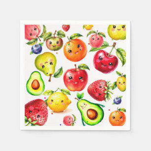 Girl Cute Fruit Birthday Napkins