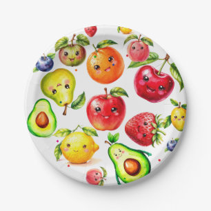 Girl Cute Fruit Birthday Paper Plates