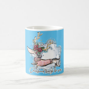 Girl Dachshund Through The Snow Coffee Mug