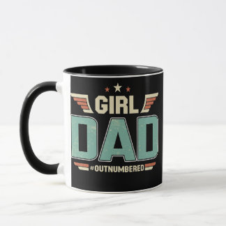 Girl Dad Dad Of Girls Outnumbered Funny Girldad Mug