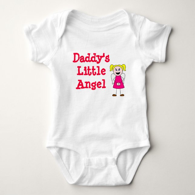 girl, Daddy's Little Angel Baby Bodysuit (Front)