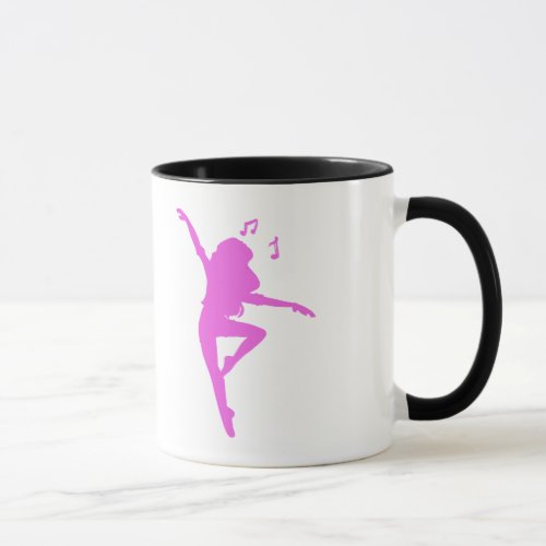 Girl dancer silhouette _ Choose background color Mug