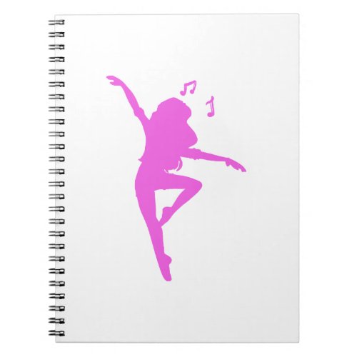 Girl dancer silhouette _ Choose background color Notebook
