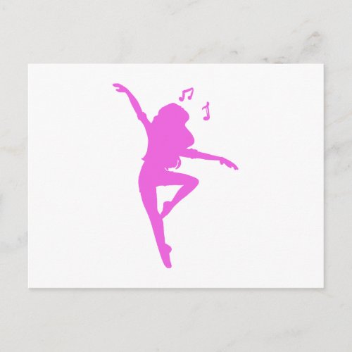 Girl dancer silhouette _ Choose background color Postcard