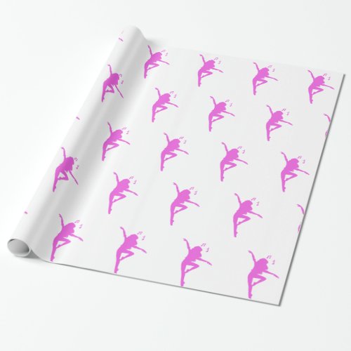 Girl dancer silhouette _ Choose background color Wrapping Paper