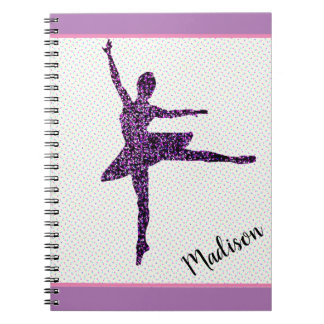 Girl Dancer Sparkle Personalized Tiny Dot Notebook